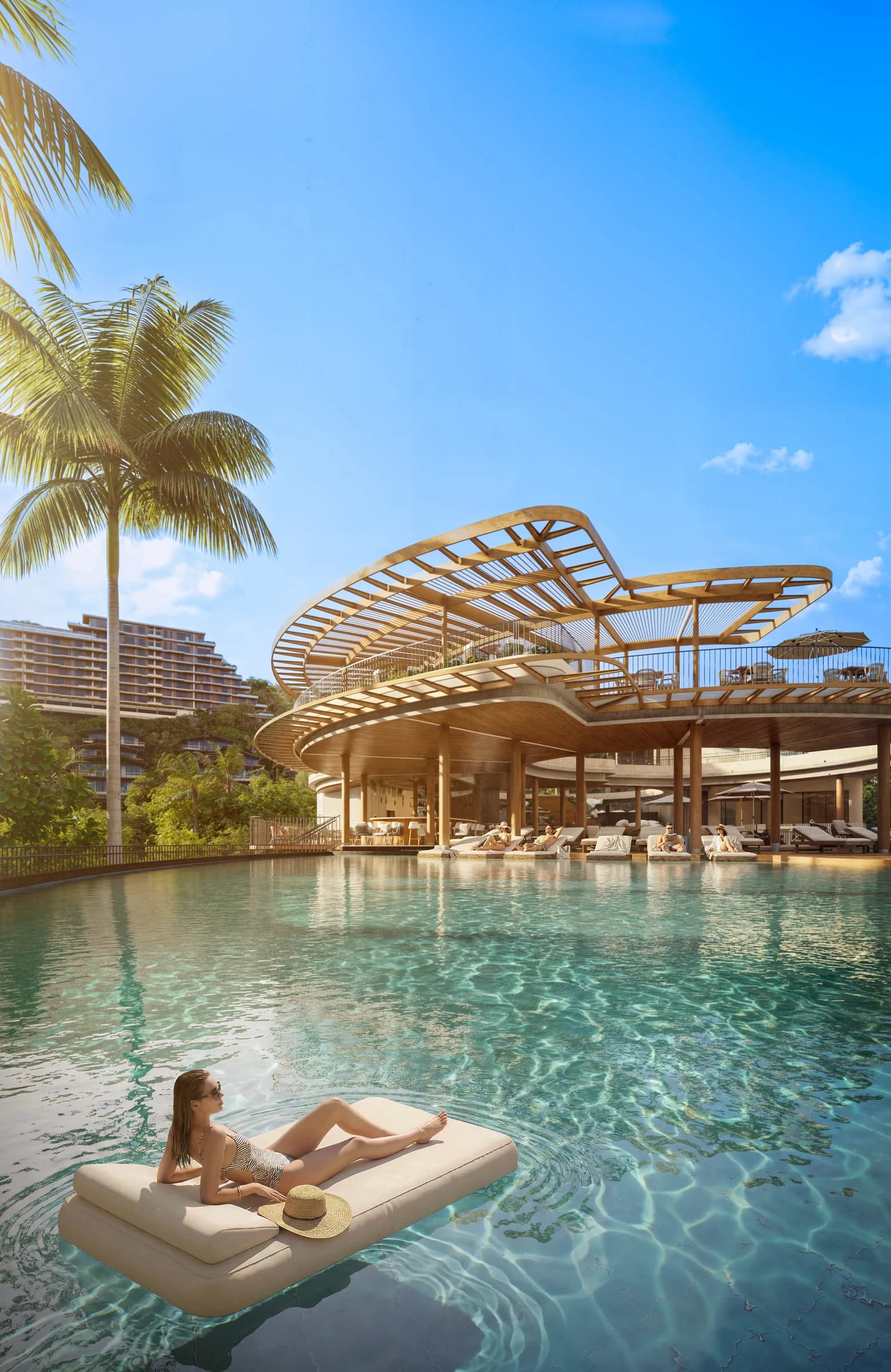 Beach club pool